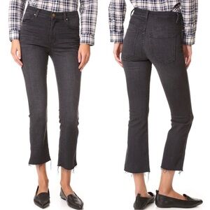 THE GREAT. Faded Black The Nerd Cropped Hem Distressed Jeans. Size 26